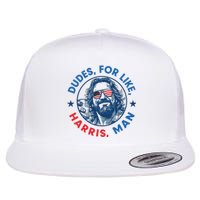 Dudes For Harris Kamala 2024 Madam President Democrat Flat Bill Trucker Hat