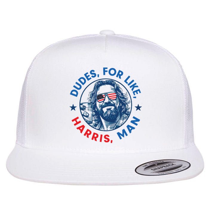 Dudes For Harris Kamala 2024 Madam President Democrat Flat Bill Trucker Hat