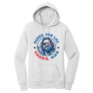 Dudes For Harris Kamala 2024 Madam President Democrat Women's Pullover Hoodie