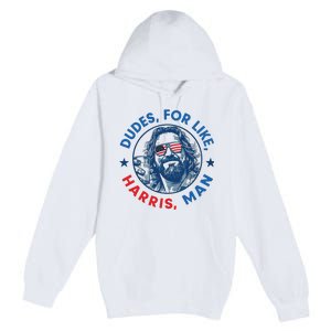 Dudes For Harris Kamala 2024 Madam President Democrat Premium Pullover Hoodie