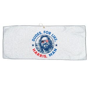 Dudes For Harris Kamala 2024 Madam President Democrat Large Microfiber Waffle Golf Towel