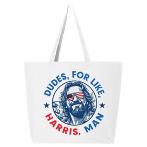 Dudes For Harris Kamala 2024 Madam President Democrat 25L Jumbo Tote