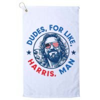 Dudes For Harris Kamala 2024 Madam President Democrat Platinum Collection Golf Towel