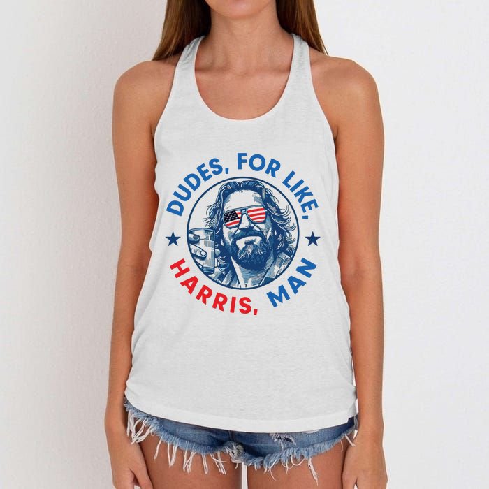 Dudes For Harris Kamala 2024 Madam President Democrat Women's Knotted Racerback Tank