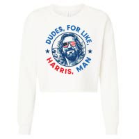 Dudes For Harris Kamala 2024 Madam President Democrat Cropped Pullover Crew