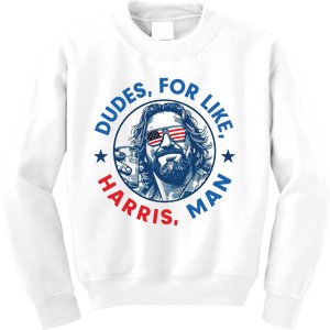 Dudes For Harris Kamala 2024 Madam President Democrat Kids Sweatshirt