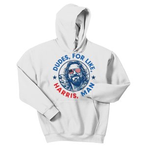 Dudes For Harris Kamala 2024 Madam President Democrat Kids Hoodie