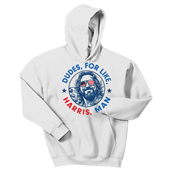 Dudes For Harris Kamala 2024 Madam President Democrat Kids Hoodie