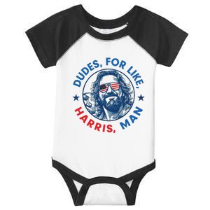 Dudes For Harris Kamala 2024 Madam President Democrat Infant Baby Jersey Bodysuit