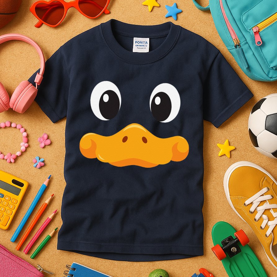 Duck Face Halloween Costume Birthday Idea Cute Funny Kids T-Shirt