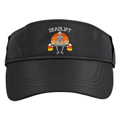 Deadlift Funny Halloween Skeleton Candy Corn Gym Workout Adult Drive Performance Visor