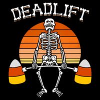 Deadlift Funny Halloween Skeleton Candy Corn Gym Workout Bucket Hat