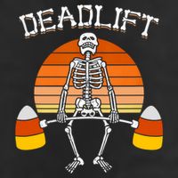 Deadlift Funny Halloween Skeleton Candy Corn Gym Workout Beanie