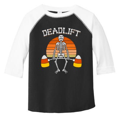 Deadlift Funny Halloween Skeleton Candy Corn Gym Workout Toddler Fine Jersey T-Shirt