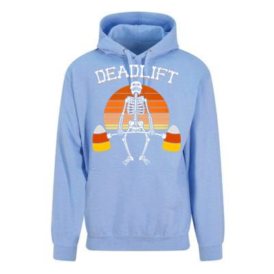 Deadlift Funny Halloween Skeleton Candy Corn Gym Workout Unisex Surf Hoodie