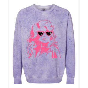 Dolly Face In Sunglasses Dolly Vibes Dolly Fan Lover Colorblast Crewneck Sweatshirt