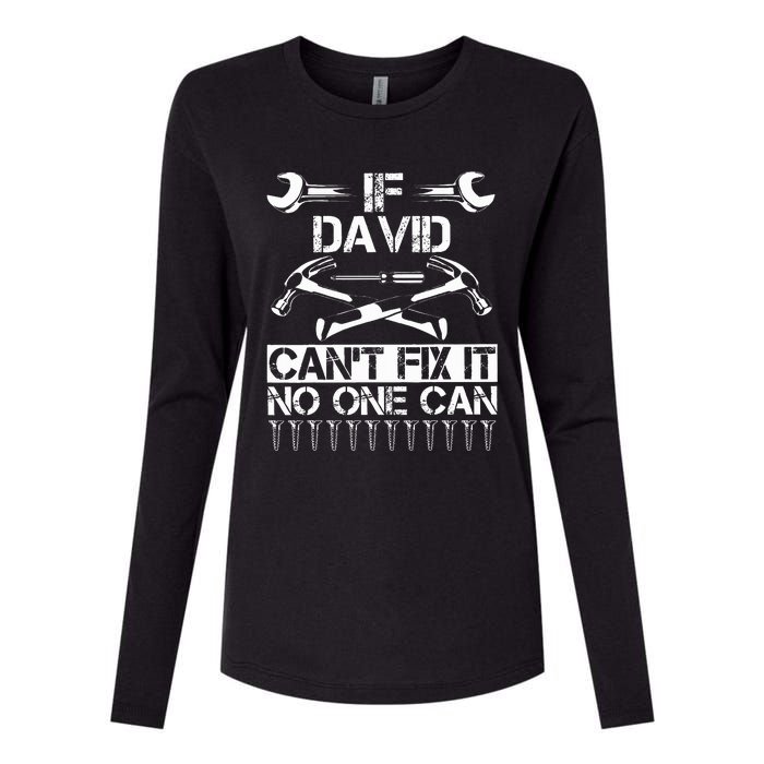 DAVID Fix It Funny Birthday Personalized Name Dad Gift Idea  Womens Cotton Relaxed Long Sleeve T-Shirt