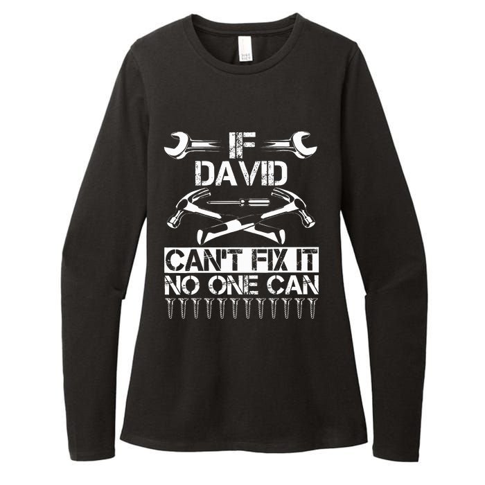 DAVID Fix It Funny Birthday Personalized Name Dad Gift Idea  Womens CVC Long Sleeve Shirt