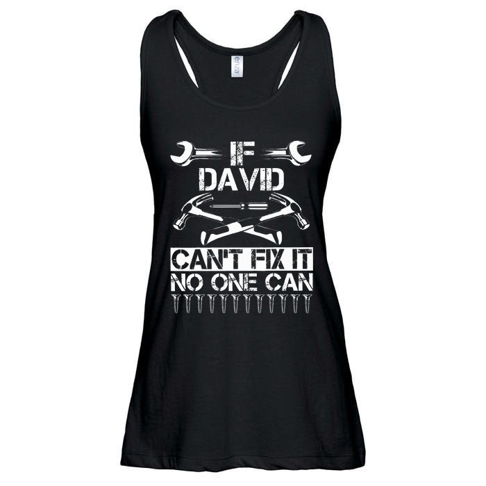 DAVID Fix It Funny Birthday Personalized Name Dad Gift Idea  Ladies Essential Flowy Tank