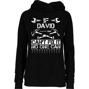 DAVID Fix It Funny Birthday Personalized Name Dad Gift Idea  Womens Funnel Neck Pullover Hood