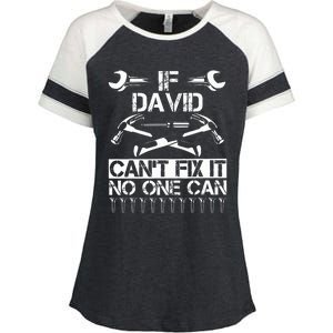 DAVID Fix It Funny Birthday Personalized Name Dad Gift Idea  Enza Ladies Jersey Colorblock Tee