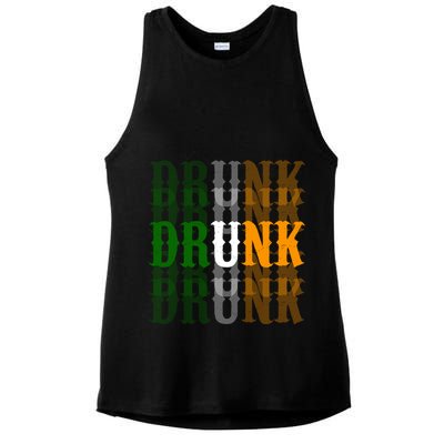 Drunk Funny Irish Drinking Ladies PosiCharge Tri-Blend Wicking Tank