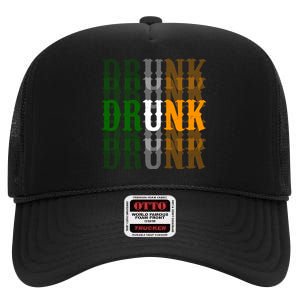 Drunk Funny Irish Drinking High Crown Mesh Back Trucker Hat