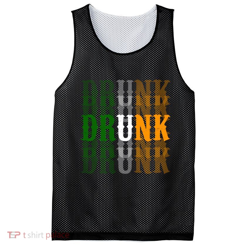 Drunk Funny Irish Drinking Mesh Reversible Basketball Jersey Tank