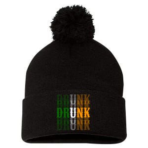 Drunk Funny Irish Drinking Pom Pom 12in Knit Beanie