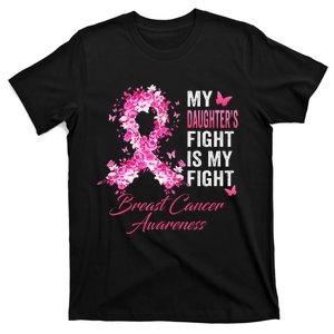 Daughter's Fight Is My Fight Breast Cancer Awareness Ribbon T-Shirt