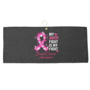 Daughter's Fight Is My Fight Breast Cancer Awareness Ribbon Large Microfiber Waffle Golf Towel