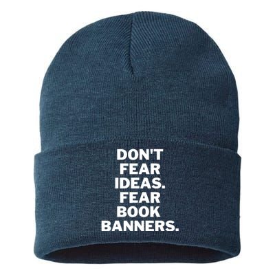 Don't Fear Ideas. Fear Book Banners Sustainable Knit Beanie