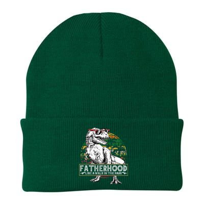 Dinosaur Fatherhood Is A Walk In The Park Fathers Knit Cap Winter Beanie