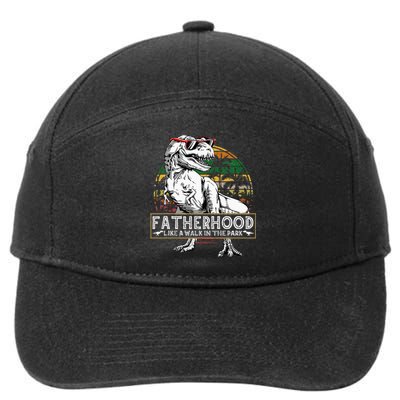 Dinosaur Fatherhood Is A Walk In The Park Fathers 7-Panel Snapback Hat