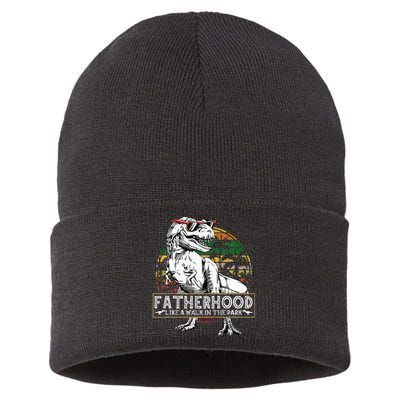 Dinosaur Fatherhood Is A Walk In The Park Fathers Sustainable Knit Beanie