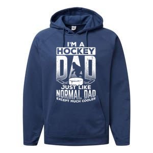 Dad Father Ice Hockey Ice Hockey Goalie Ice Hockey Player Gift Performance Fleece Hoodie