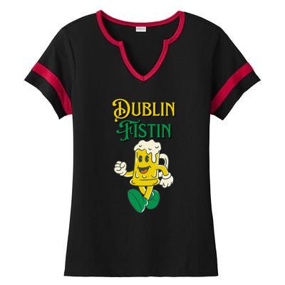 Dublin Fistin Irish Beer Ladies Halftime Notch Neck Tee