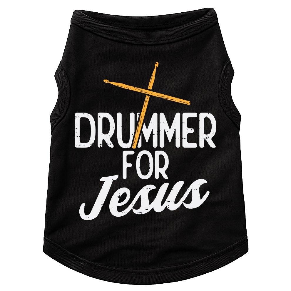 Drummer For Jesus God Drumming Christian Men Doggie Tank