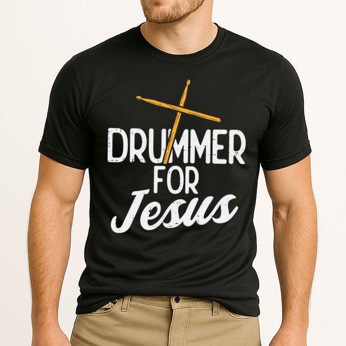 Drummer For Jesus God Drumming Christian Men Cooling Performance Crew T-Shirt