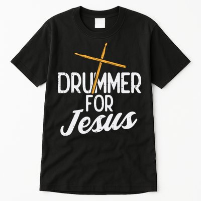Drummer For Jesus God Drumming Christian Men Tall T-Shirt