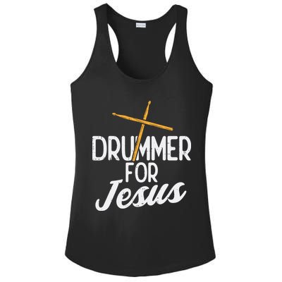 Drummer For Jesus God Drumming Christian Men Ladies PosiCharge Competitor Racerback Tank