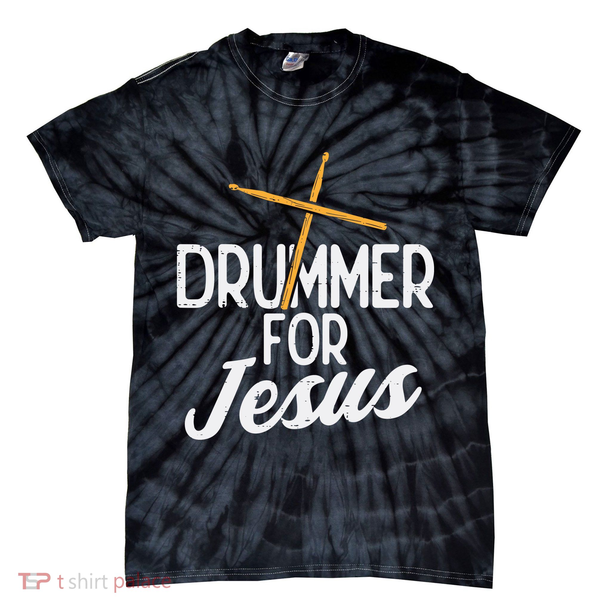 Drummer For Jesus God Drumming Christian Men Tie-Dye T-Shirt