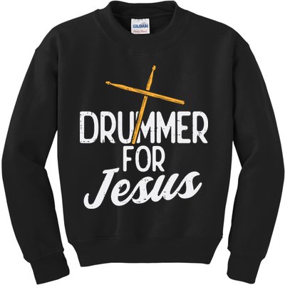 Drummer For Jesus God Drumming Christian Men Kids Sweatshirt