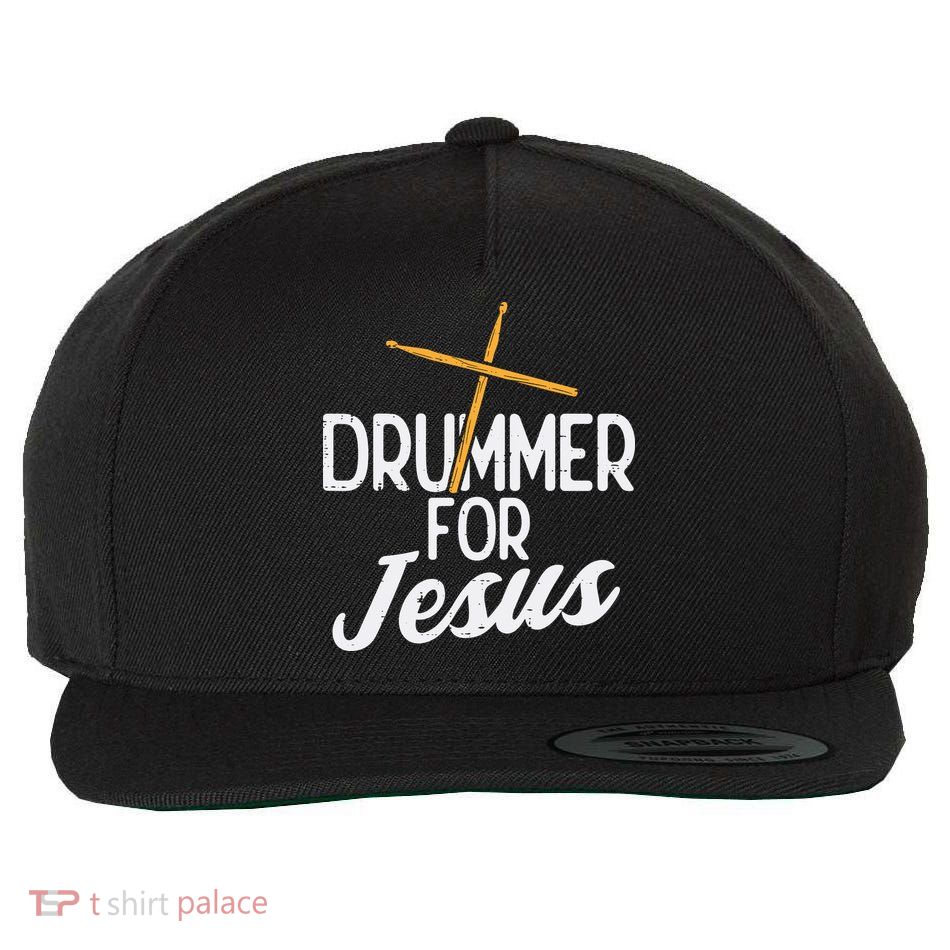 Drummer For Jesus God Drumming Christian Men Wool Snapback Cap