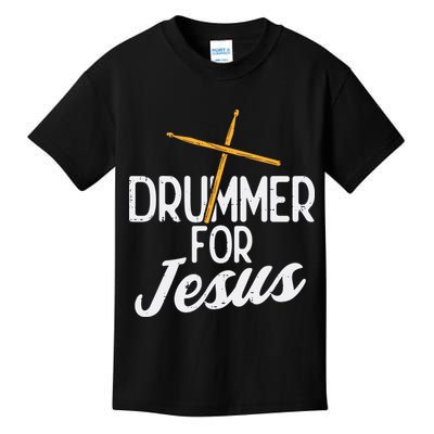 Drummer For Jesus God Drumming Christian Men Kids T-Shirt