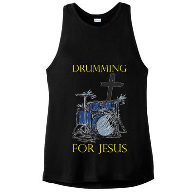 Drumming For Jesus Drummer Drums Ladies PosiCharge Tri-Blend Wicking Tank