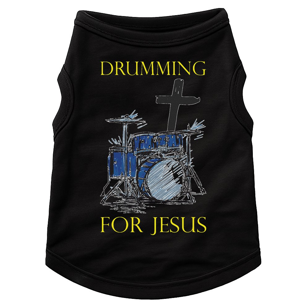 Drumming For Jesus Drummer Drums Doggie Tank