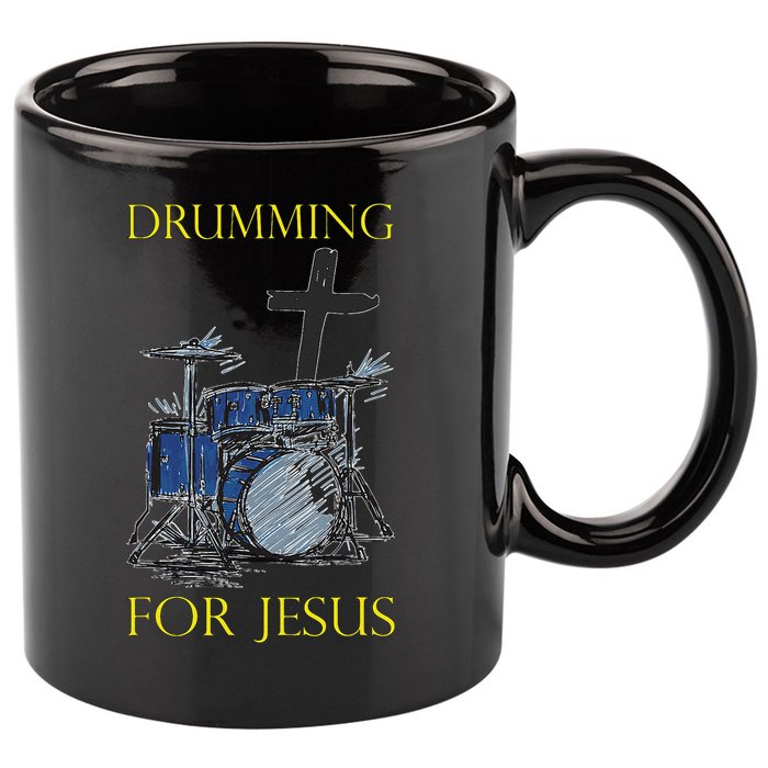 Drumming For Jesus Drummer Drums 11oz C Handle Ceramic Mug