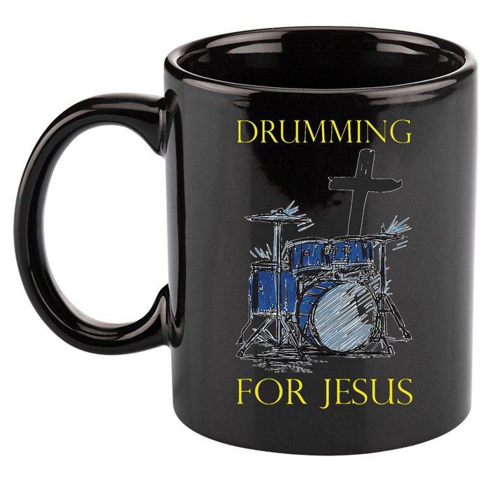 Drumming For Jesus Drummer Drums 11oz C Handle Ceramic Mug