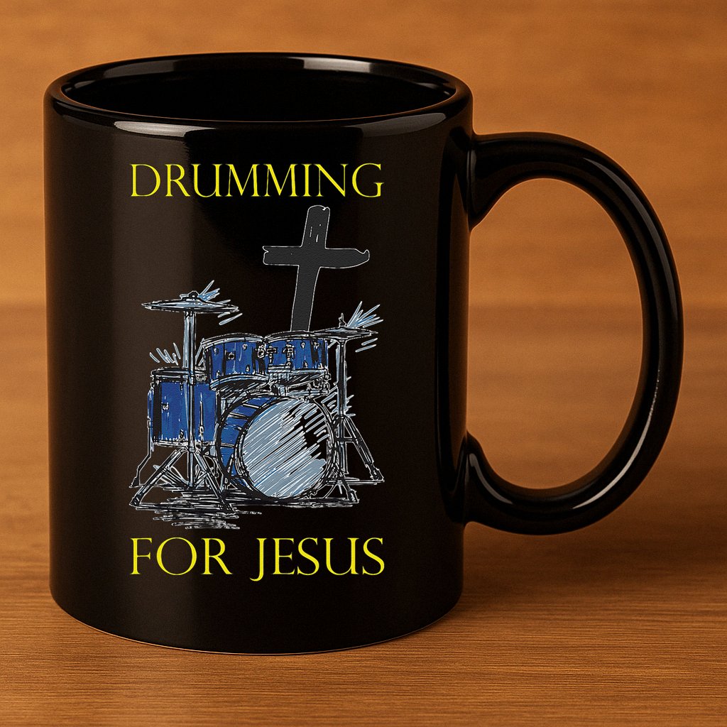 Drumming For Jesus Drummer Drums 11oz C Handle Ceramic Mug